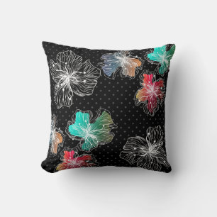 Sömlösa sketterade blommor abstrakt modern pa kudde
