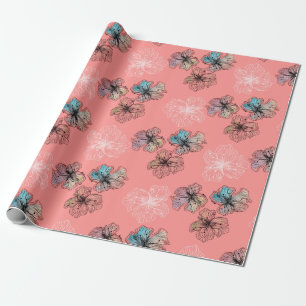Sömlösa sketterade blommor abstrakt modern pa presentpapper