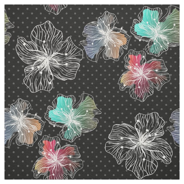 Sömlösa sketterade blommor abstrakt modern pa tyg (Provkarta)