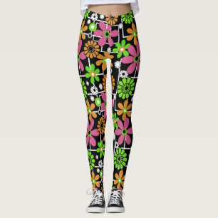 Sömlösa, söta barn blommigt design roligt tecknad- leggings