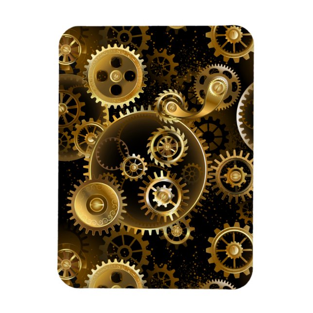 Sömlösa Steampunk Mässingsväxlar Magnet (Vertikal)