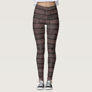 Sömlösa stentegelstenar Låft brun grått färg-avtry Leggings