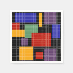 Sömlösa styrda platta geometriska rutor inklädda pappersservett