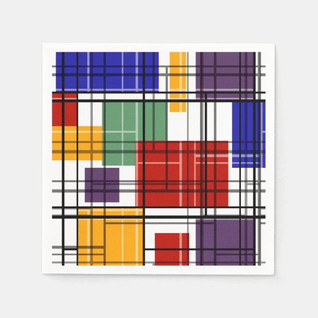 Sömlösa styrda platta geometriska rutor inklädda pappersservett (Framsidan)