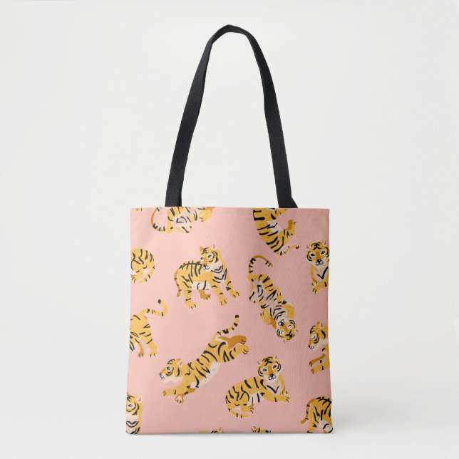 Sömlösa tigrar mönster tygkasse (Framsida)