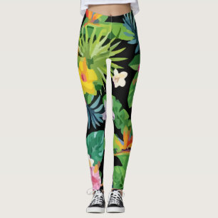 Sömlösa tropiska ananas Mönster Handflatan Leggings