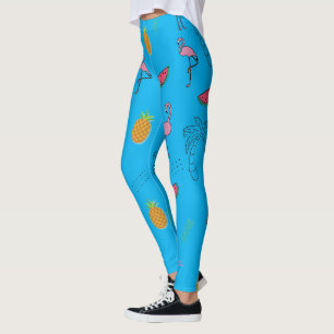 Sömlösa tropiska mönster med Flamingo panas Leggings