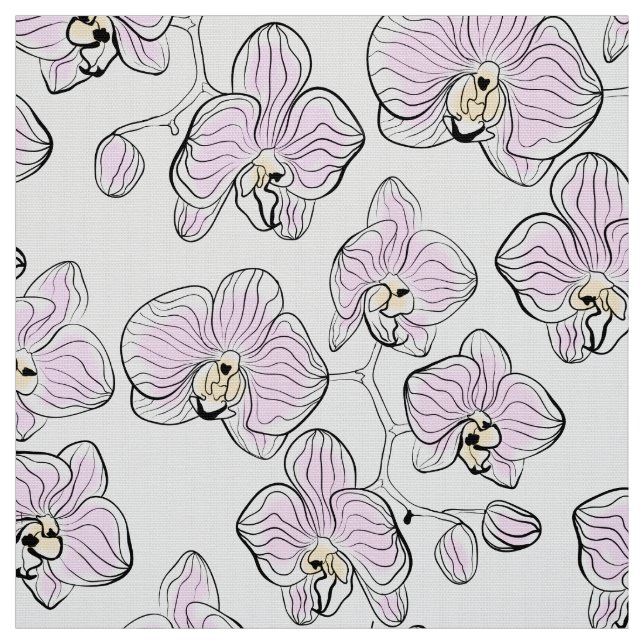 Sömlösa vattenfärgad orkidae Phalaenopsis Tyg (Provkarta)