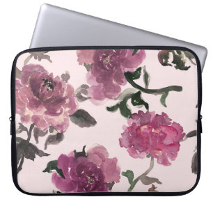 Sömlösa vattenfärger Blommor Illustration Mönster Laptop Fodral