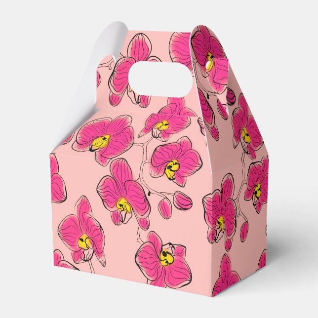 Sömlösa vattenfärgsorchider Phalaenopsis Blb Presentaskar (Framsidan Sidan)