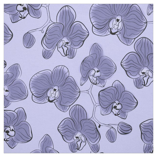 Sömlösa vattenfärgsorchider Phalaenopsis Blb Tyg (Provkarta)