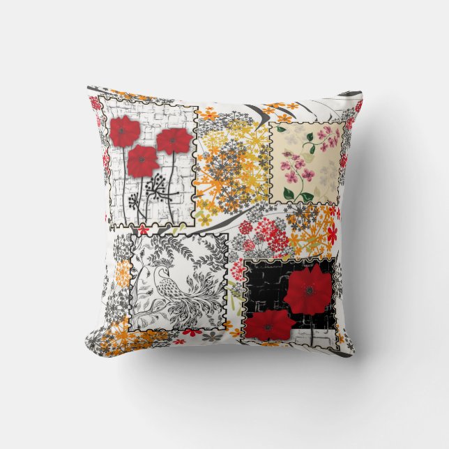 Sömlösa vintage-lappar kudde (Framsida)