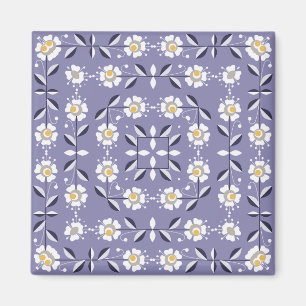Sömlösa, violetta blommor pastel bl.a. magnet