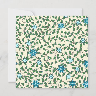 Sömlöst blommigt mönster på beige bakgrund tack kort