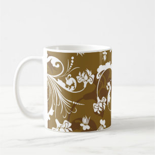 Sömlöst blommönster. abstrakt,konst,bakgrund,b kaffemugg