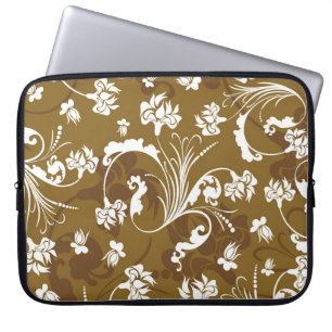 Sömlöst blommönster, abstrakt, konst,bakgrund,b laptop fodral