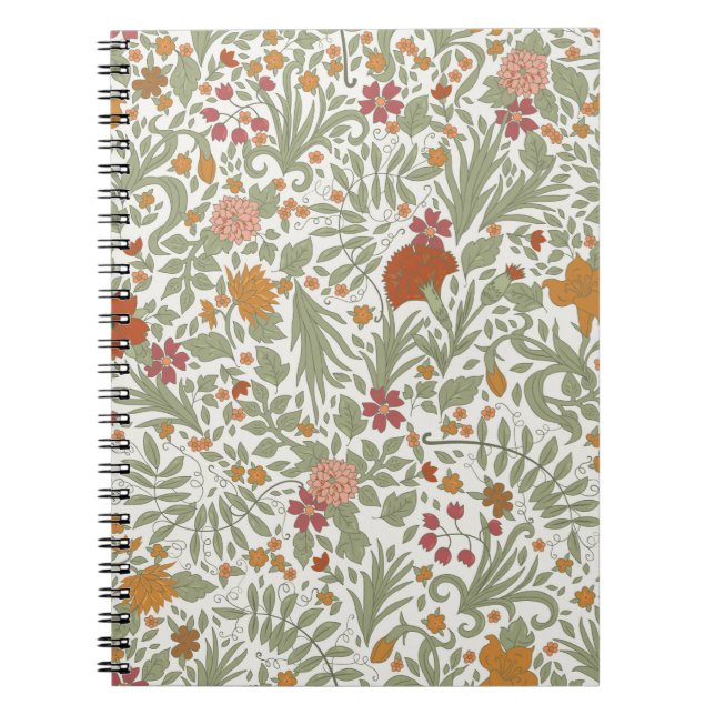 Sömlöst blommönster.  anteckningsbok (Framsidan)