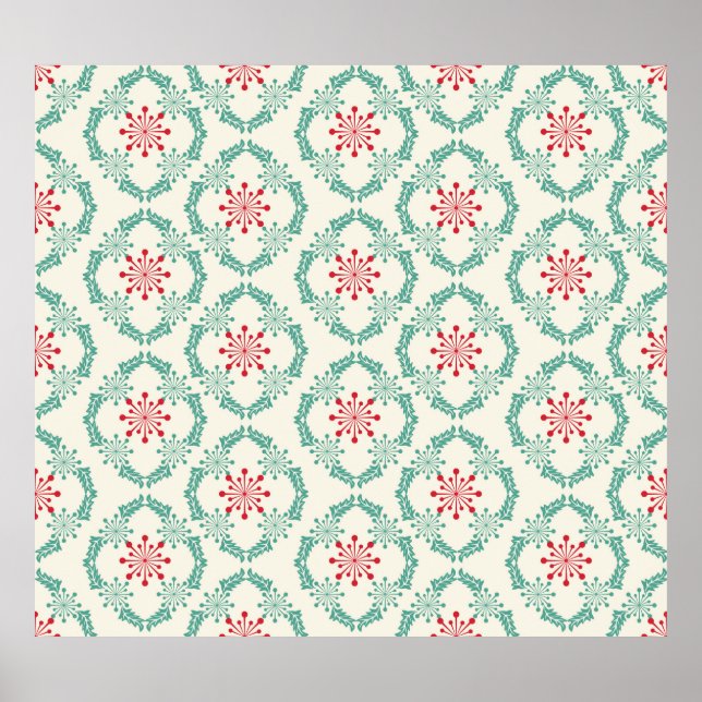 Sömlöst blommönster av abstrakt blommor och le poster (Framsidan)