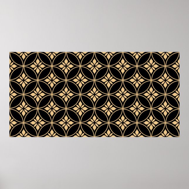 Sömlöst blommönster av abstrakt. Vintagens bakgrun Poster (Framsidan)