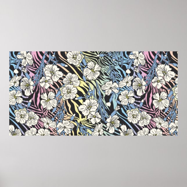 Sömlöst blommönster av Vintage. Flowers fält på Poster (Framsidan)