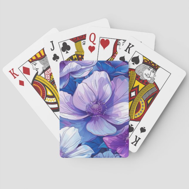 Sömlöst Blommönster Casinokort (Baksidan)