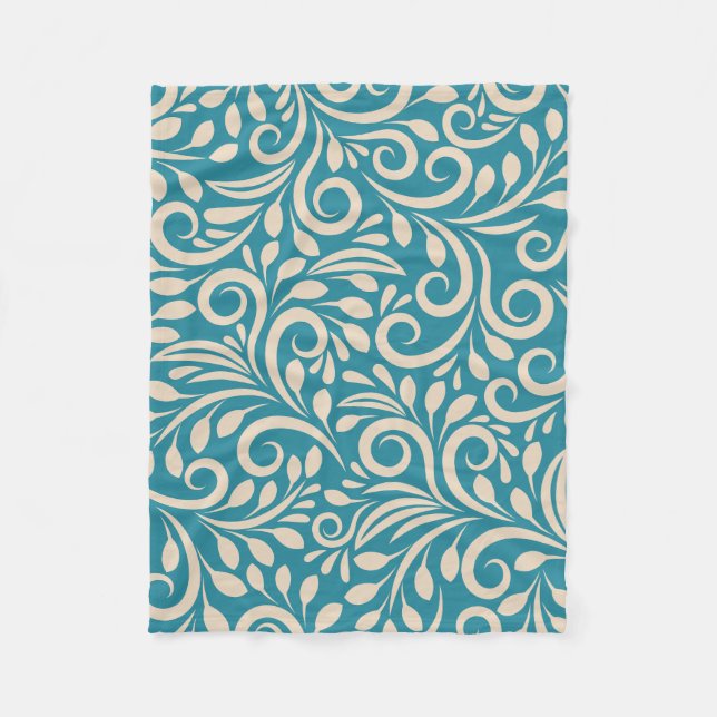 Sömlöst blommönster fleecefilt (Framsidan)