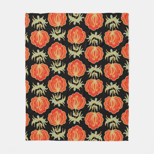 Sömlöst blommönster fleecefilt (Framsidan)