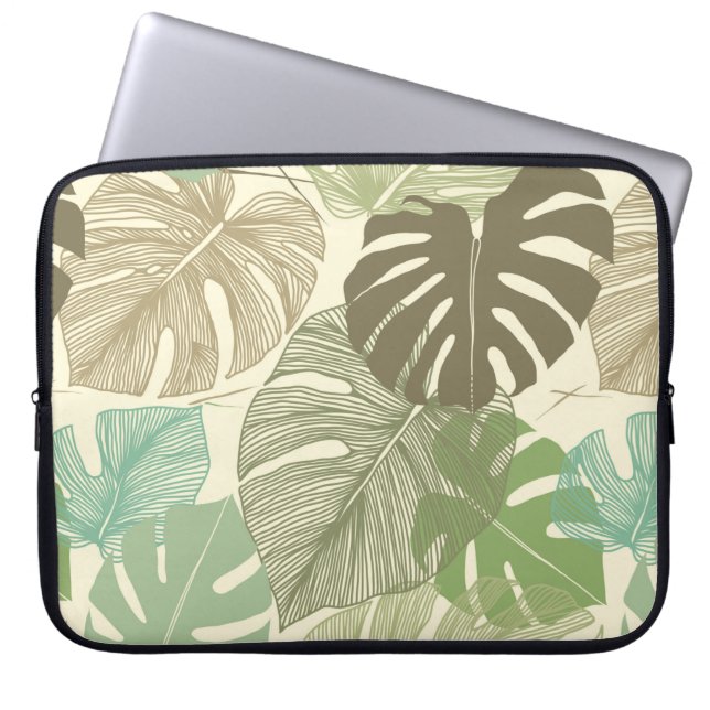Sömlöst blommönster från Tropical Monstera del Laptop Fodral (Framsidan)