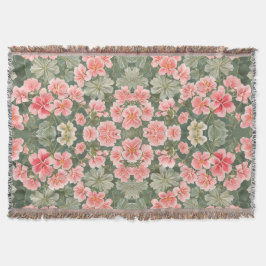 Sömlöst Blommönster Geranium Flowers Filt