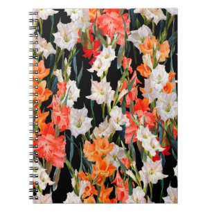 Sömlöst blommönster. Glasruta, flerfärgad på Anteckningsbok