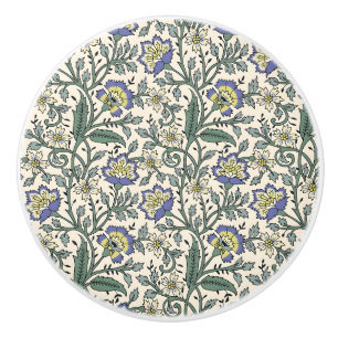 Sömlöst blommönster i blått, gult och vitt knopp