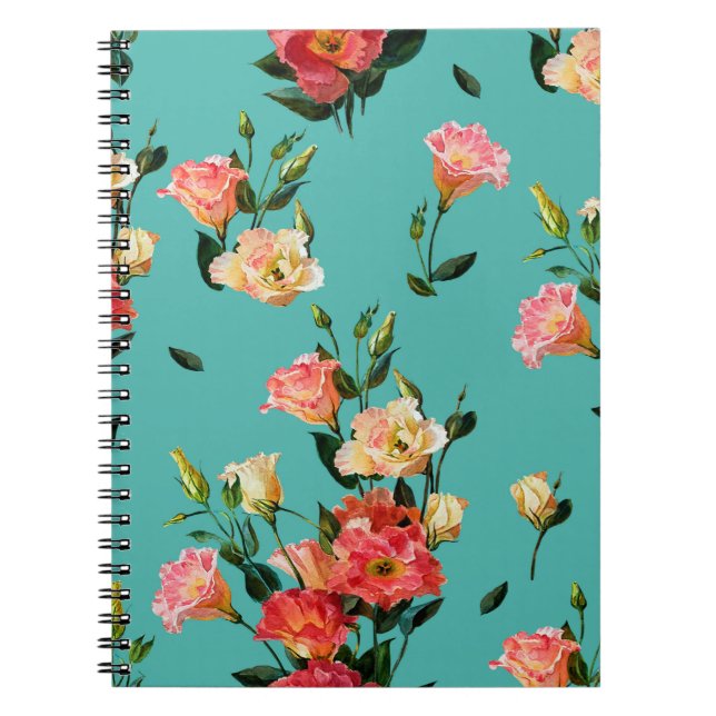 Sömlöst blommönster i segrare stil. Bouque Anteckningsbok (Framsidan)
