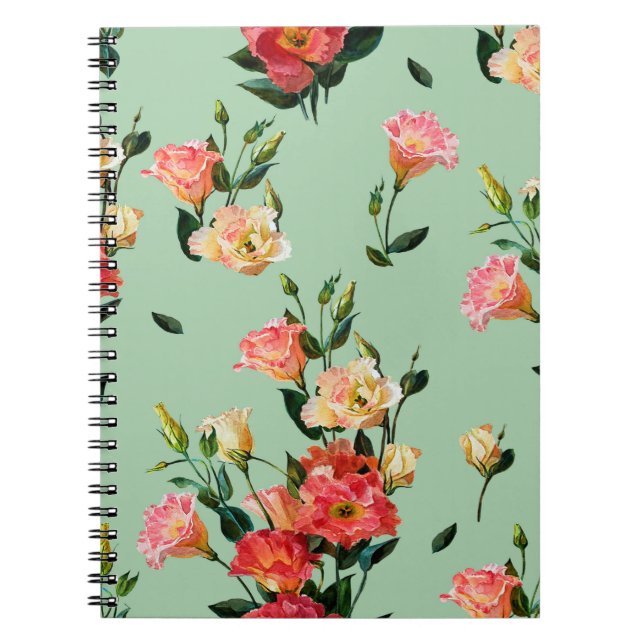 Sömlöst blommönster i segrare stil. Bouque Anteckningsbok (Framsidan)