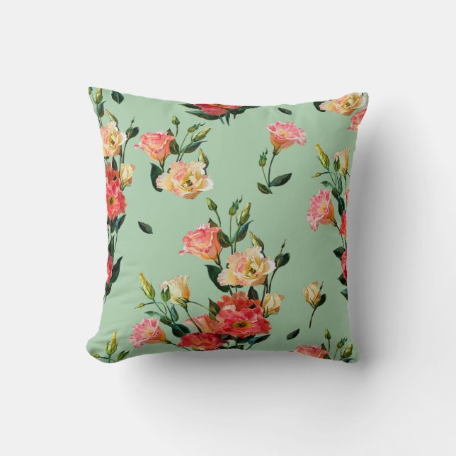 Sömlöst blommönster i segrare stil. Bouque Kudde (Framsida)