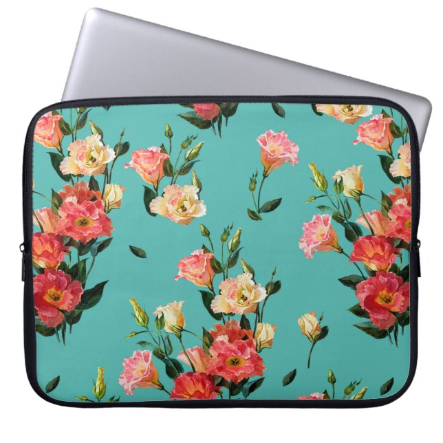 Sömlöst blommönster i segrare stil. Bouque Laptop Fodral (Framsidan)