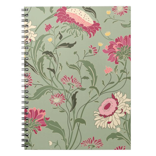 Sömlöst blommönster i stil med vildflo anteckningsbok (Framsidan)