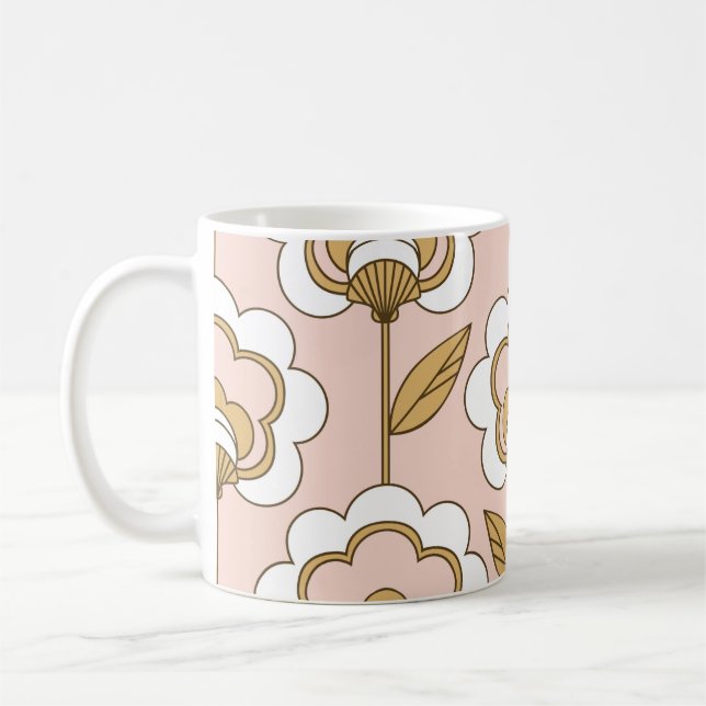Sömlöst blommönster kaffemugg (Vänster)