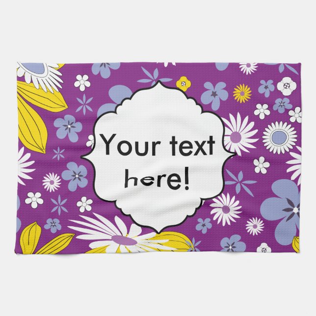 Sömlöst Blommönster Kökshandduk (Horisontell)