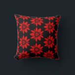 sömlöst blommönster kudde<br><div class="desc">Sömlöst rött blommönster med svart bakgrund.</div>
