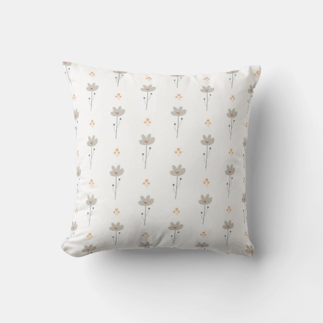 sömlöst blommönster kudde (Framsida)