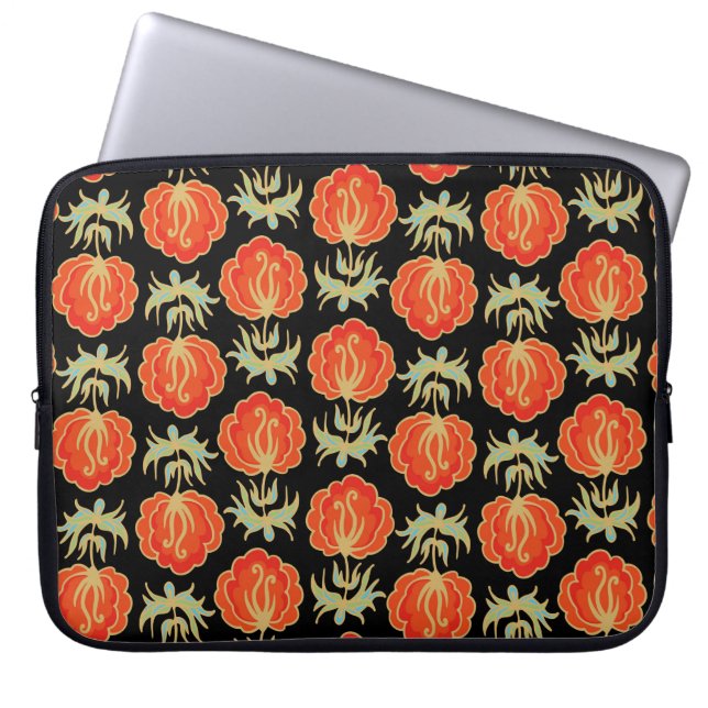 Sömlöst blommönster laptop fodral (Framsidan)