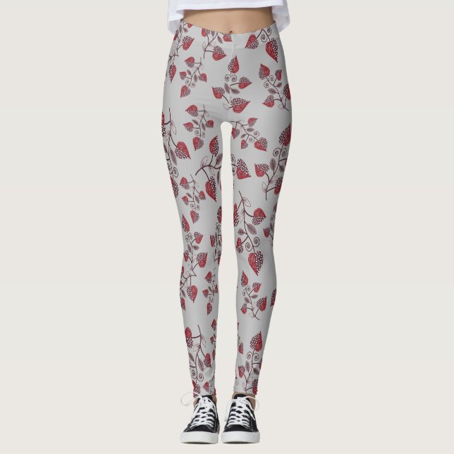 Sömlöst Blommönster Leggings (Framsida)