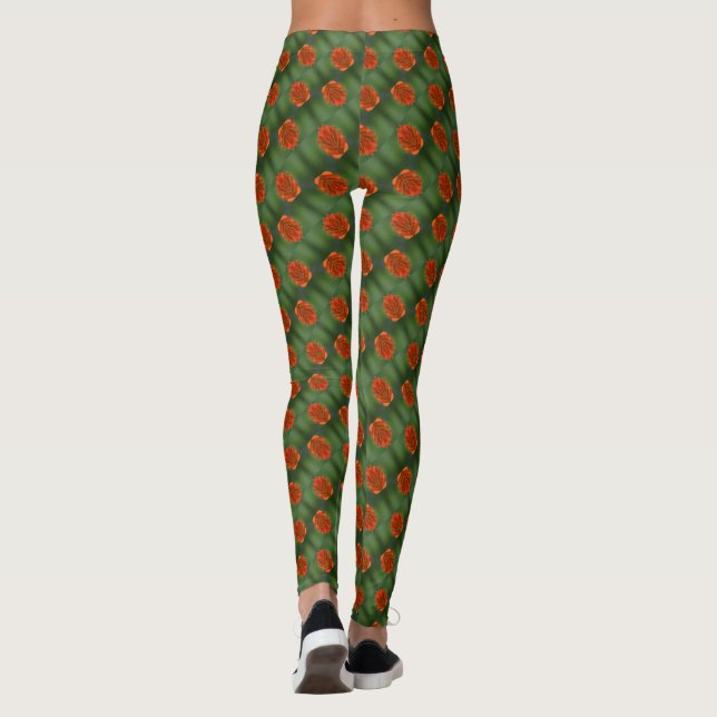 Sömlöst blommönster leggings (Baksida)
