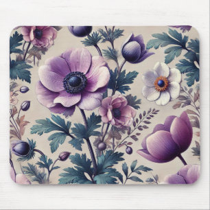 sömlöst blommönster med anemonvackert musmatta
