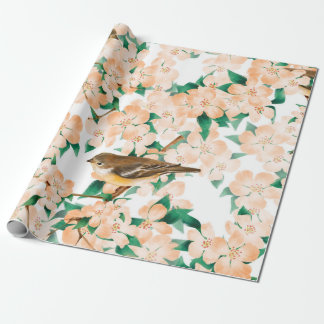Sömlöst blommönster med fåglar presentpapper