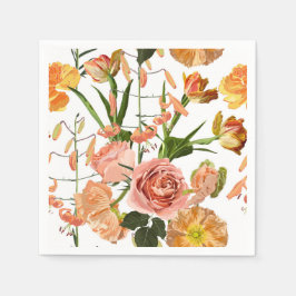 Sömlöst blommönster med orange blommor. pappersservett