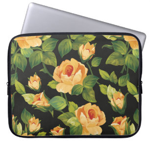 Sömlöst blommönster med vackert ro laptop fodral