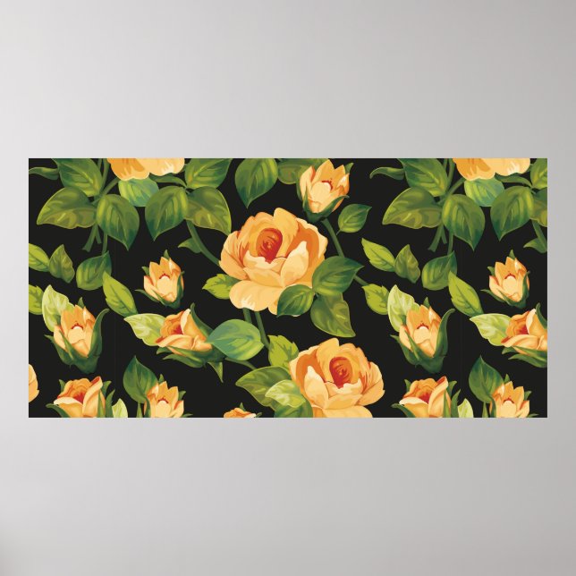 Sömlöst blommönster med vackert ro poster (Framsidan)