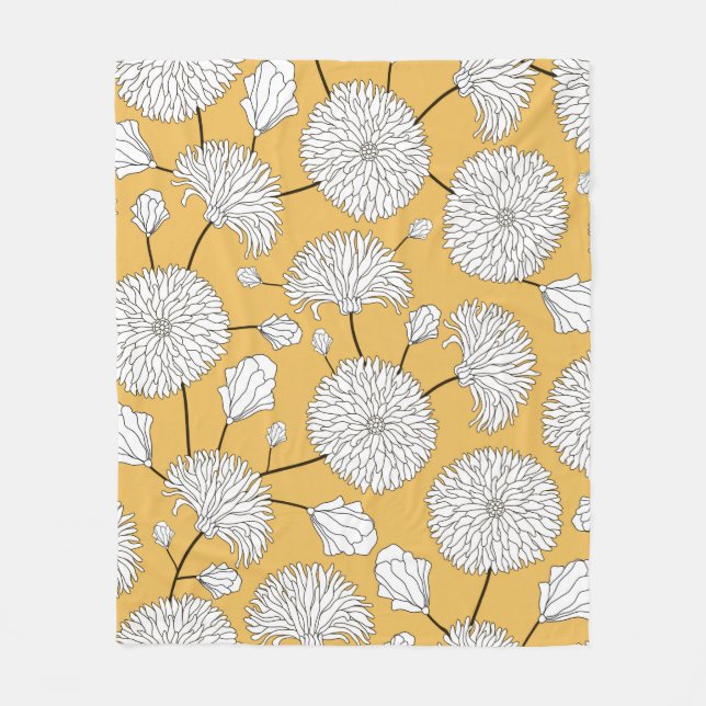 Sömlöst blommönster. Skriv ut med blommor. Text Fleecefilt (Framsidan)
