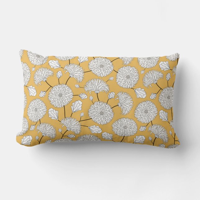 Sömlöst blommönster. Skriv ut med blommor. Text Lumbarkudde (Framsida)